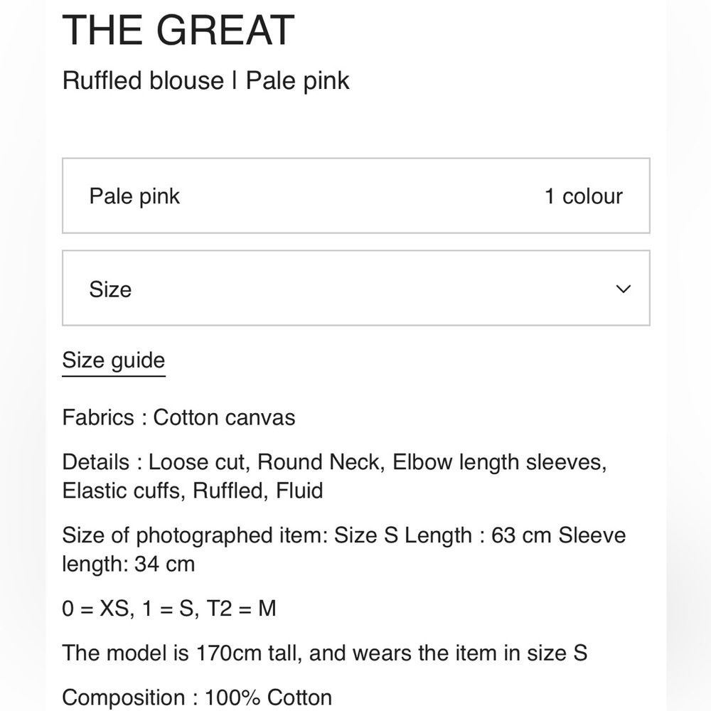 The GREAT. Pale Pink Ruffled Blouse - Picture 12 of 12